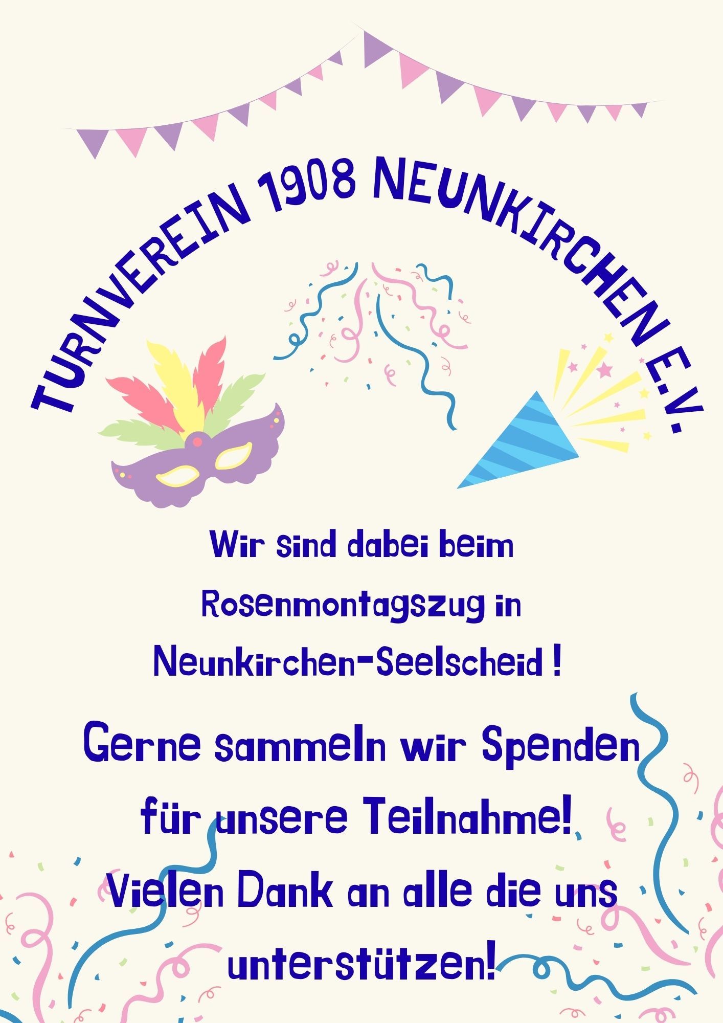 Spenden für die Teilnahme am Rosenmontagszug